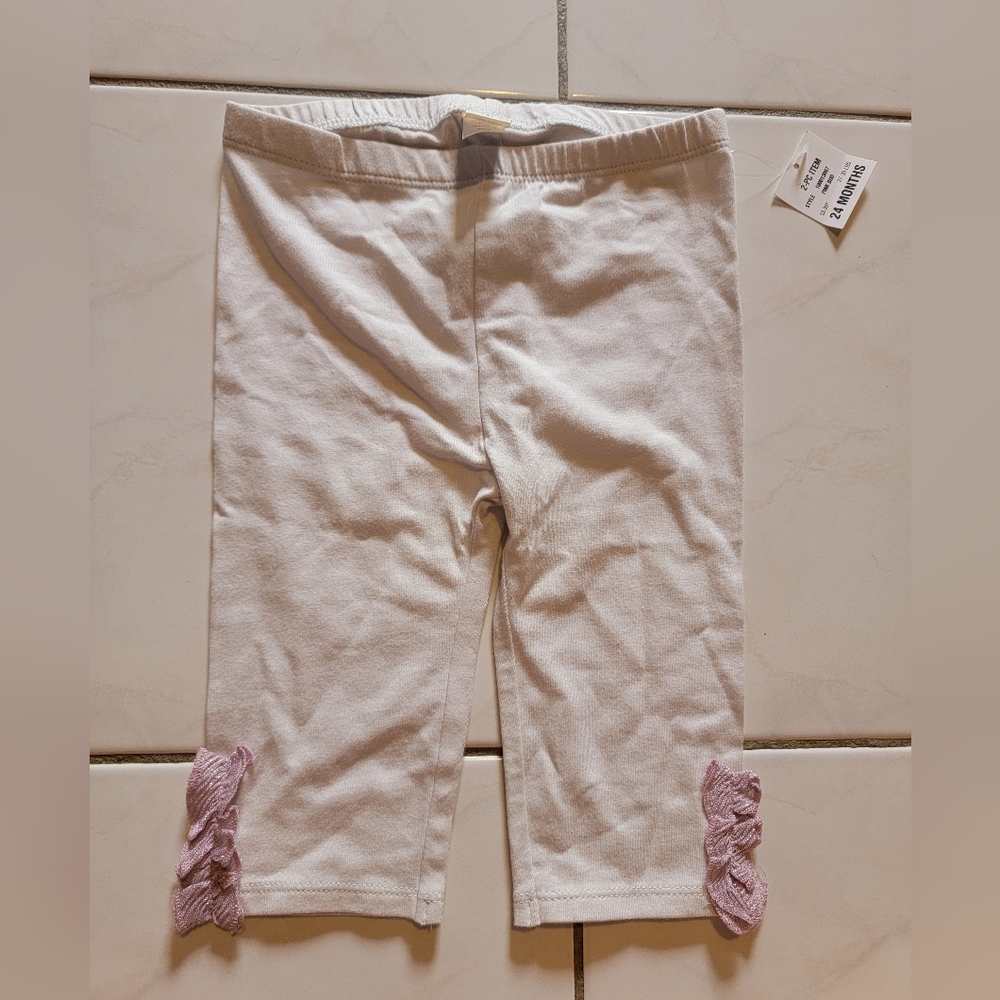 Baby's leggins,white,pink,size 24 months,NWT